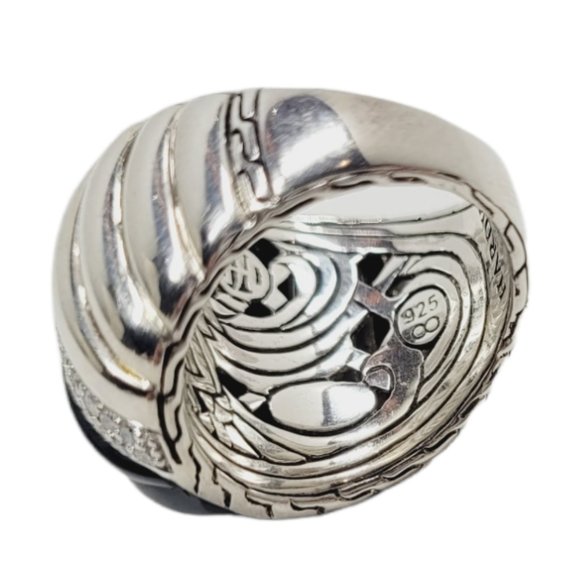 John Hardy Bedeg Black Onyx Wide Dome Ring - Picture 6 of 7